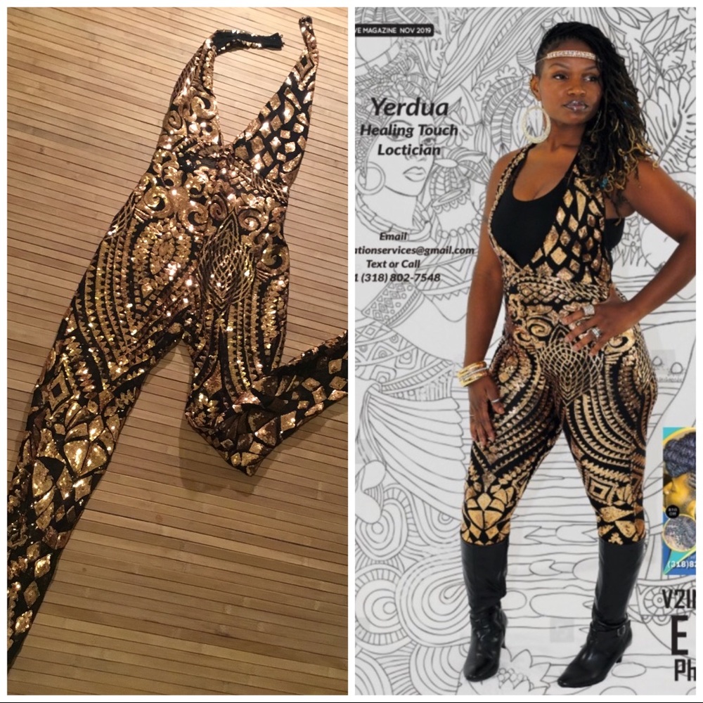 Gold Sequence bodysuit